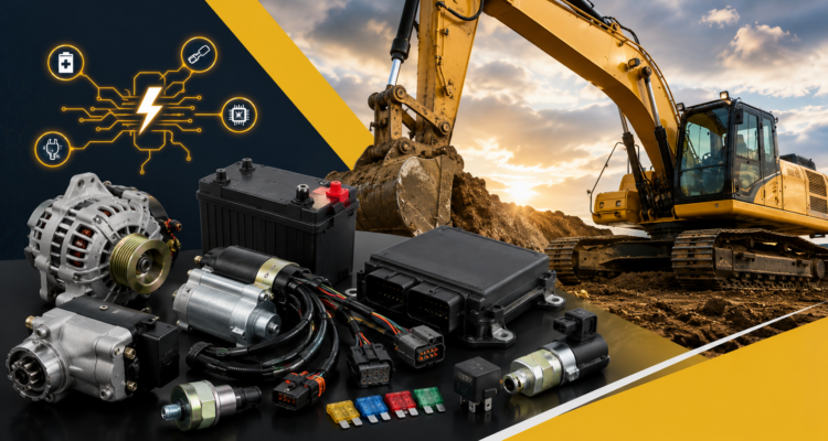 thiết bị điện trên máy xúc